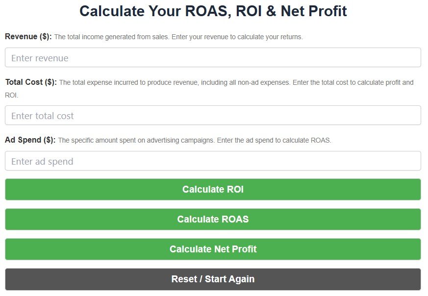 ROAS Calculator: Instantly Calculate Your Return on Ad Spend